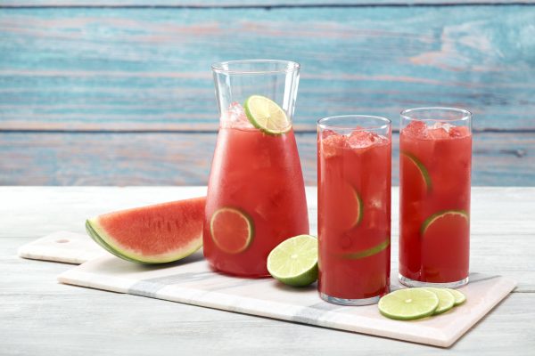 glasses of watermelon limeade
